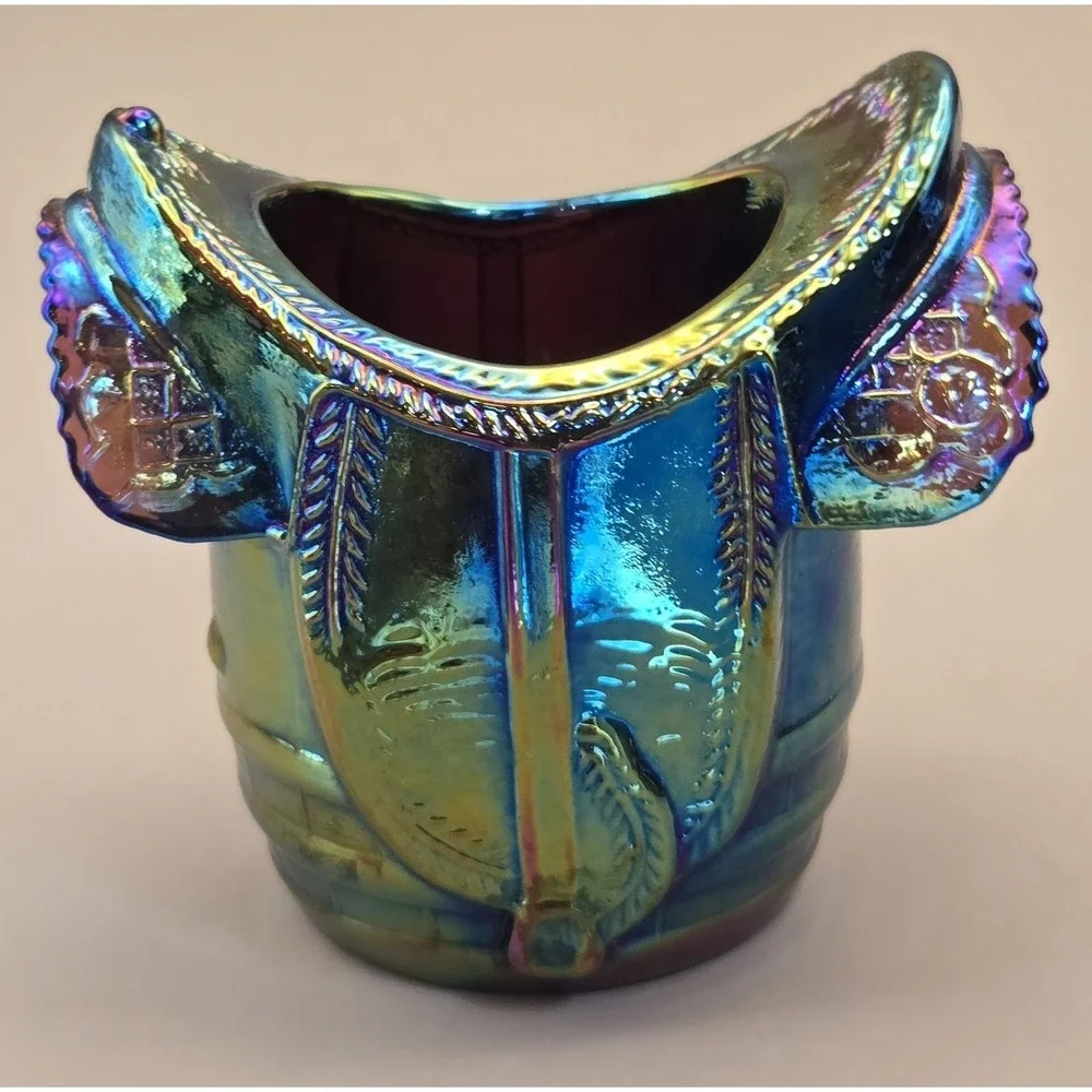 Vintage Toothpick‎ Holder  Ohio Summit Art Glass Event , Saddle On A Barrel 1972